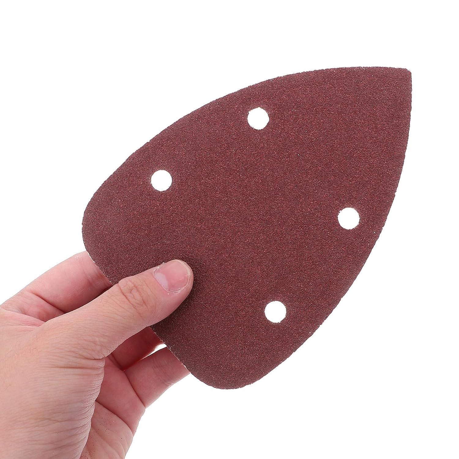 50pcs Triangular Mouse Sander Pads with 5-Hole Hook and Loop Detail Sandpaper Sheets, Assorted Grits (60/80/120/180/240) for Precision Wood and Hobby Sanding