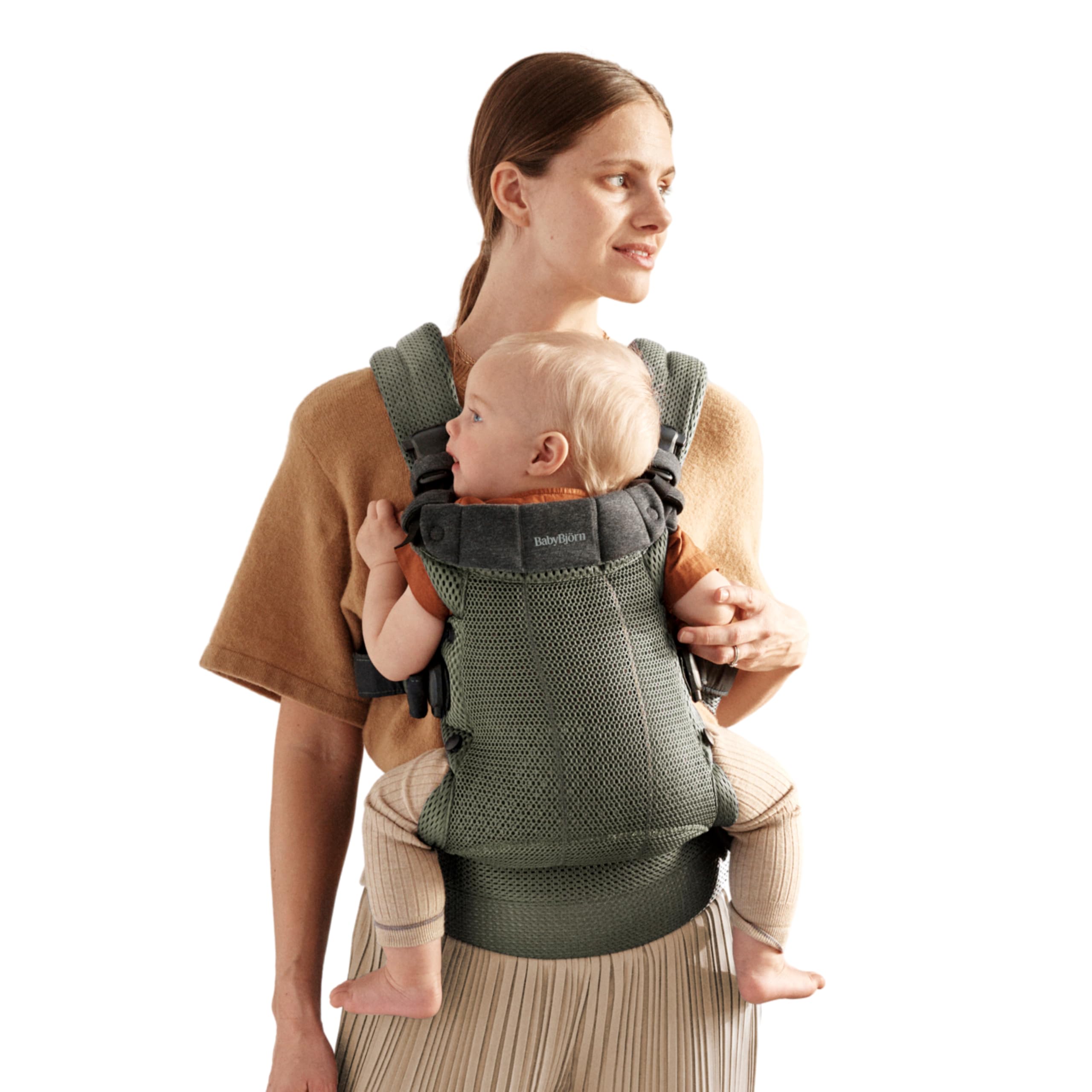 Baby Carrier Harmony, Dark Green, 3D Mesh | 3-in-1 Ergonomic Baby Carrier; Newborn, Facing-in, Outward-Facing, and Back Carrying Positions Supported (7-40 lbs), Newborn to Toddler