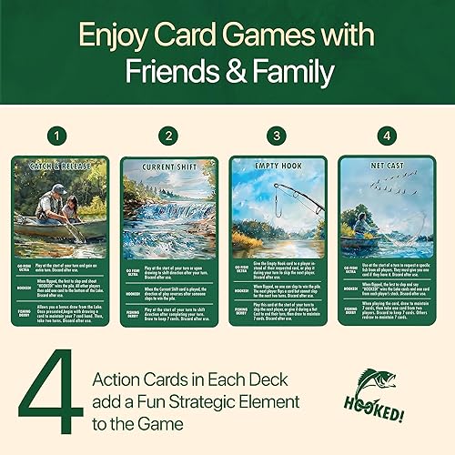 Miniatura 8 de HOOKED! Presentamos el mejor juego de cartas de pesca, 3 formas de jugar, aprende datos sobre peces, juego familiar para niños y adultos, regalo