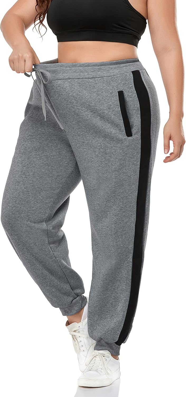 ZERDOCEAN Women's Plus Size Fleece Lined Sweatpants Warm Fleece Joggers Pants Active Track Pant with Pockets - Image 4