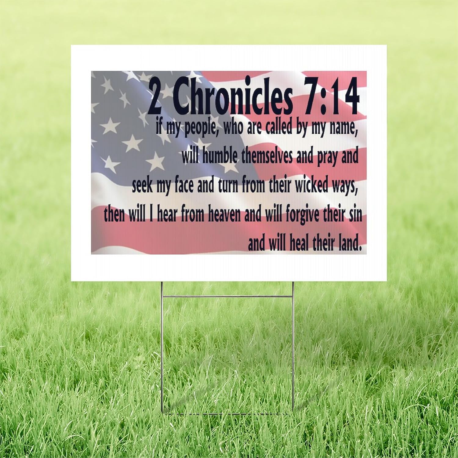 CafePress 2 Chronicles 7:14 Yard Sign, Vinyl Lawn Sign, 22" w x 18" h