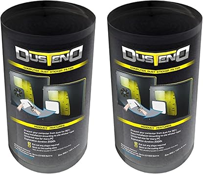 DustEND Fine Purification Computer Dust Filter, Model G3, Black, 2-Pack