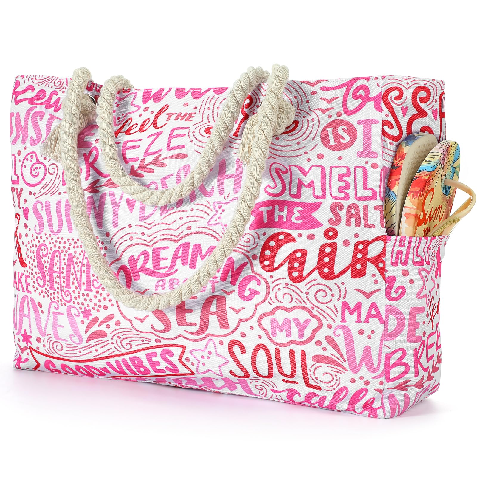 Tavaleu Beach Bags for Women - Large Beach Tote Bag, Women Sandproof Pool Bag for Pool Gym Grocery Travel