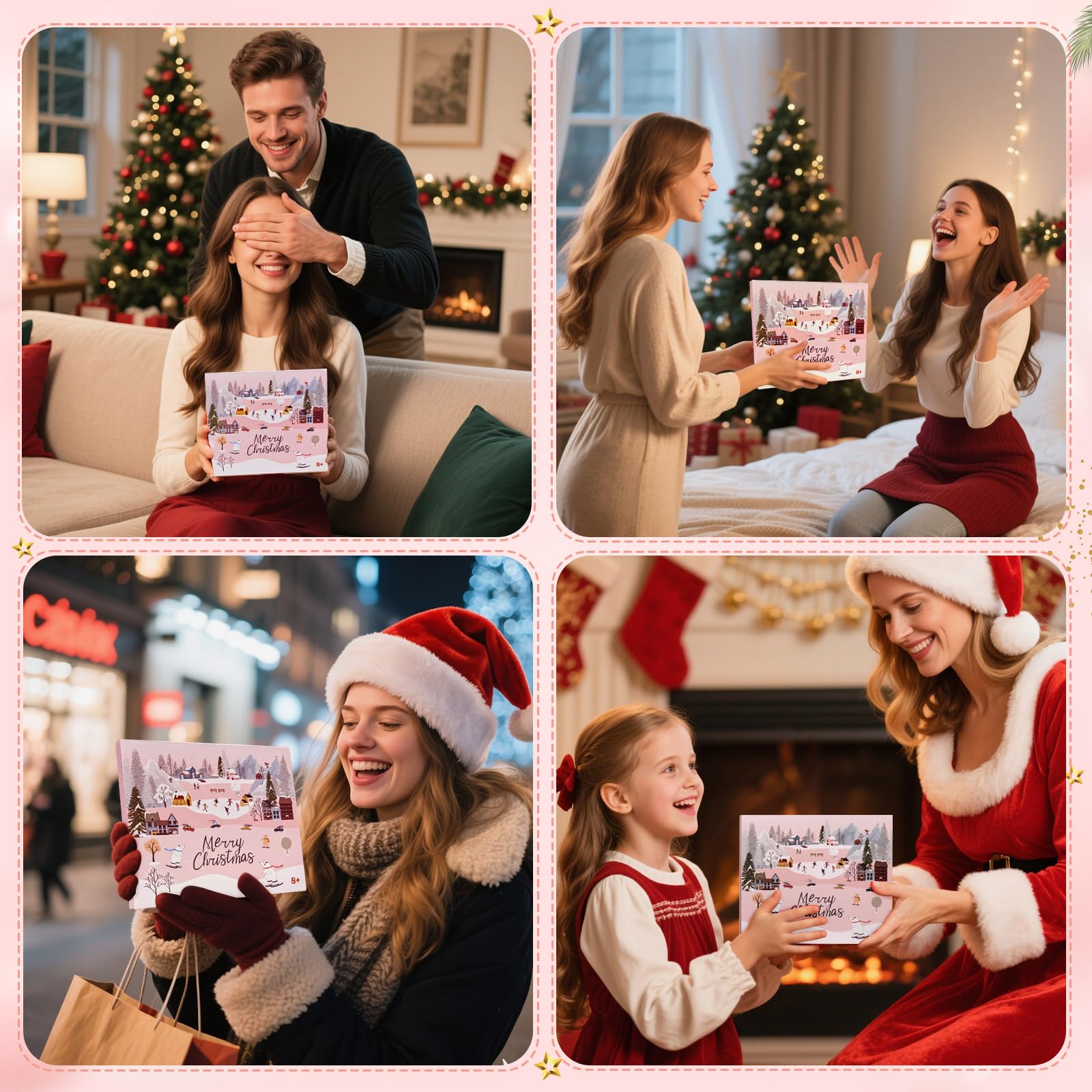 LEMESO Calendario Avvento 2025 Bambina, Calendario Avvento Ragazza Braccialetti Fai da Te, Gioielli per Bambine 6 7 8 9 10 11 12 13 Anni, Regalo Natale (Oro Rosa)