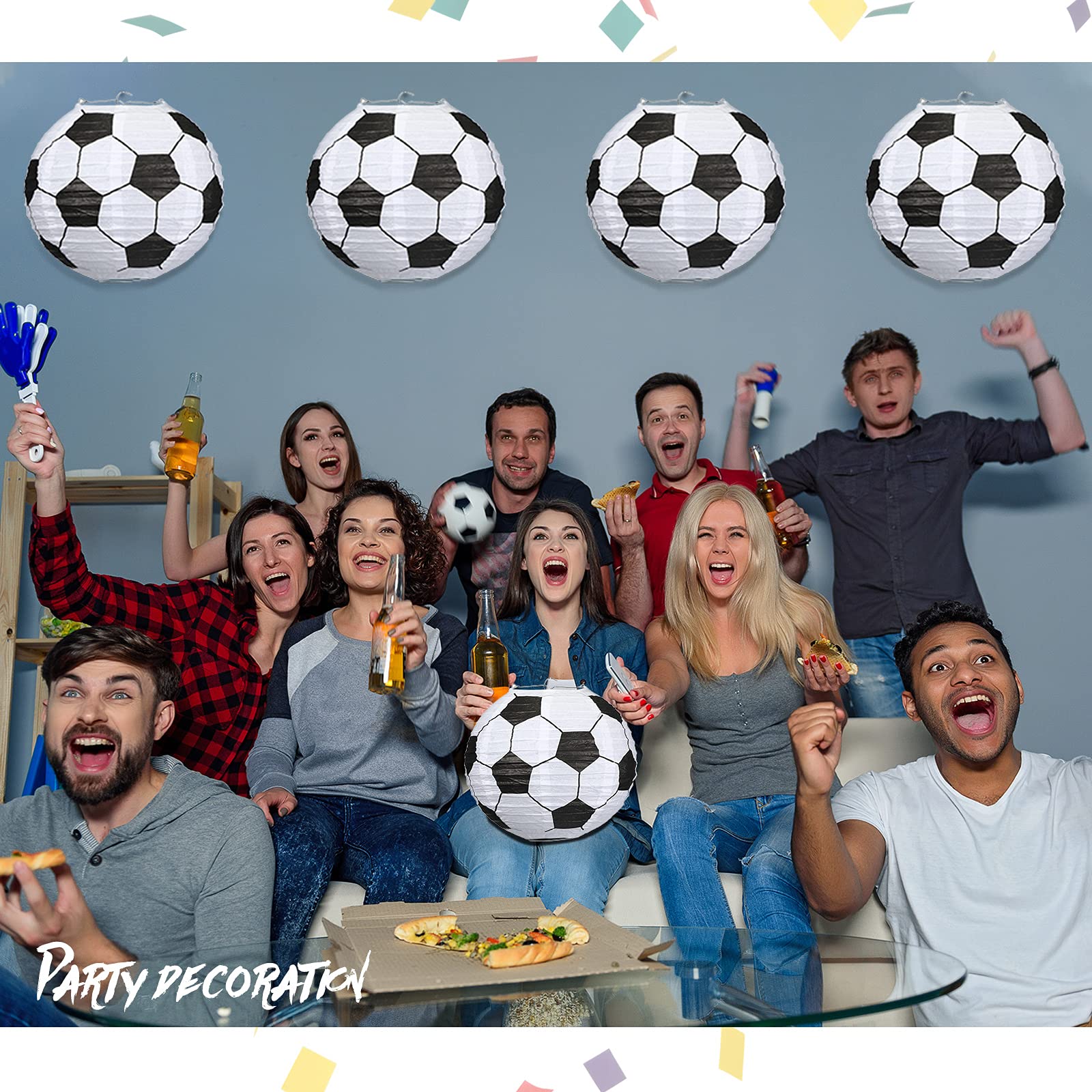9 sztuk 25 cm papierowe lampiony do piłki nożnej, piłka sportowa, papierowa latarnia, piłka nożna, papierowa latarnia dla dzieci, urodziny, przyjęcie, sport, bar, piłka nożna, gra, impreza, upominek