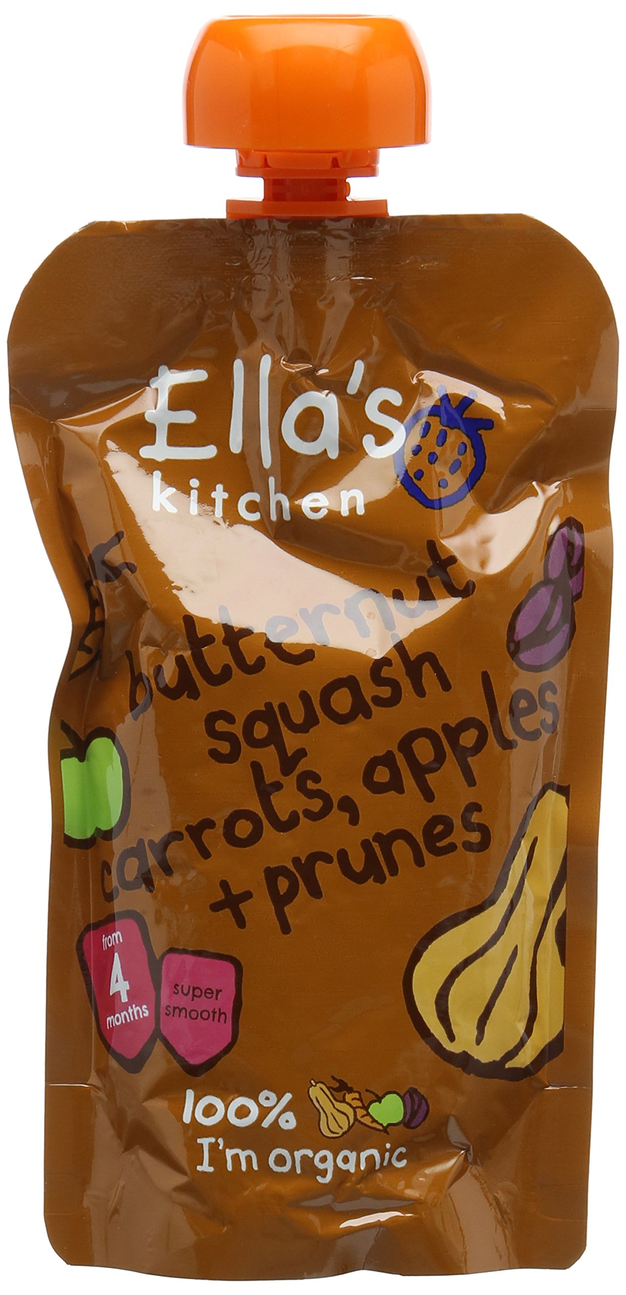 Ella's Kitchen Stage 1 Butternut Squash, Carrot, Apple and Prune 120 g (Pack of 7)