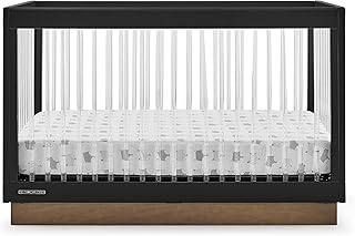 Delta Children James Acrylic 4-in-1 Convertible Crib - Greenguard Gold Certified, Midnight Grey/Acorn