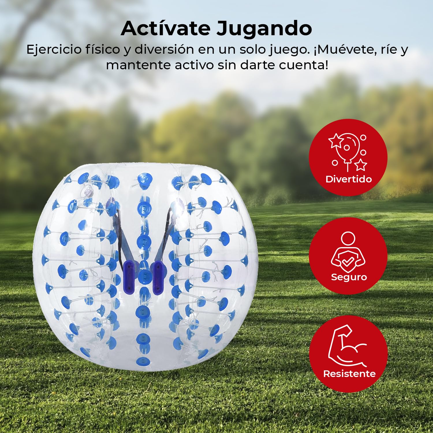 CANNON - Pelota Hinchable Zorb Ball de 150cm y 170 cm | Bubble Soccer para Niños y Adultos | Balón Gigante para Deporte y Diversión al Aire Libre | PVC Resistente y Arnés de Seguridad