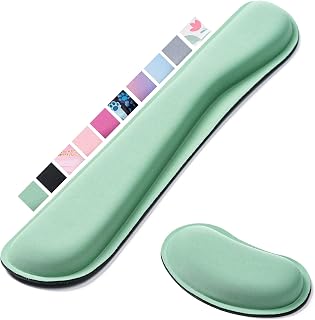 Keyboard Wrist Rest,Ergonomic Wrist Support for Keyboard,Bean Green | Computer Wrist Rest,Superfine Fabric and Gel Memor