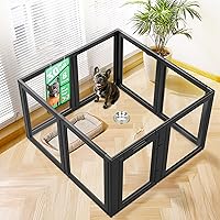 Vista 16 de FXW AuraSpace - Corral acrílico para perros de interior para cachorros y perros pequeños, 24 pulgadas, 12 paneles, negro