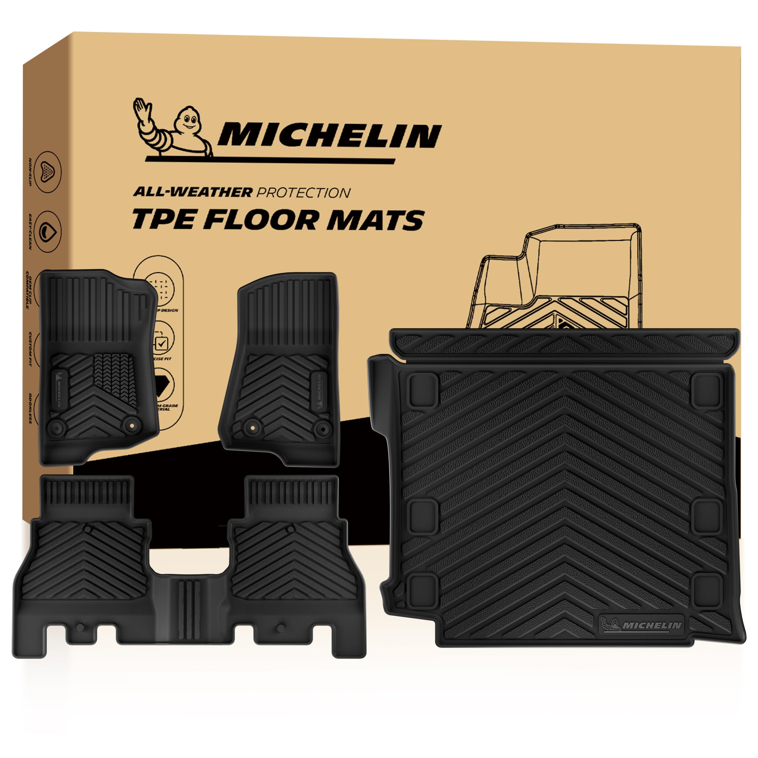 Michelin Vehicle Mats for 2018-2026 Jeep Wrangler JL 4 Doors Gas/MHEV