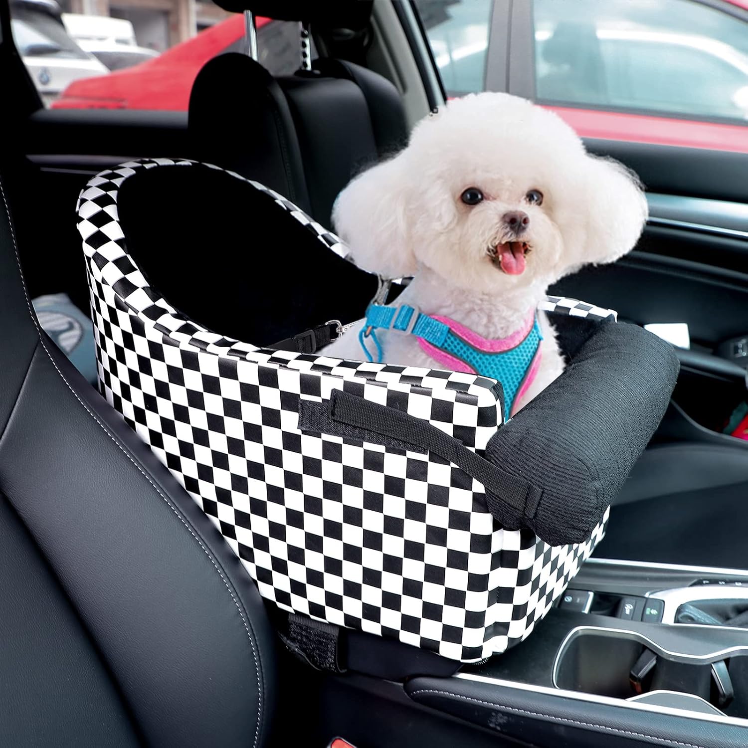 HIFUAR Pet Car Booster Seat Small Dogs Armrest Booster Seat for Car