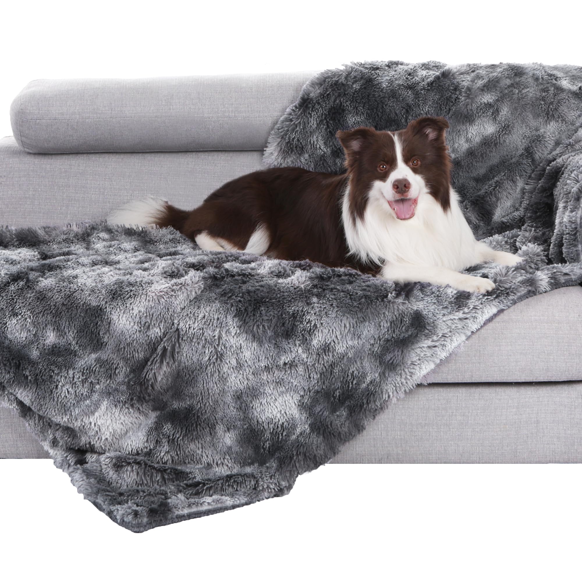 gogobunny Waterproof Dog Blanket for Couch & Furniture Protection - Super Soft Reversible Throw for Large Dogs & Cats, Calming Washable Fur & Sherpa