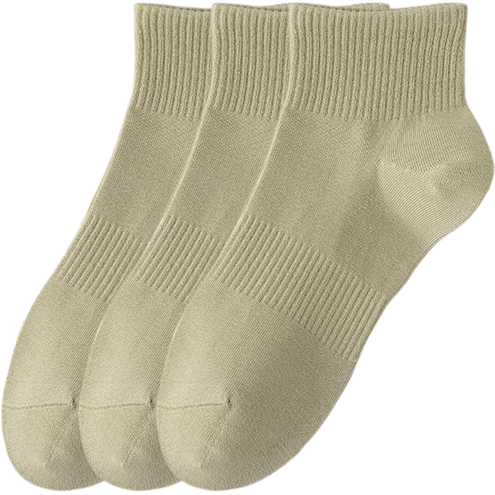 Hamjax Women's Oliver_green 3 Pairs Casual Socks Cotton Sneaker Socks Ankle Socks, 3 Pairs, Oliver Green