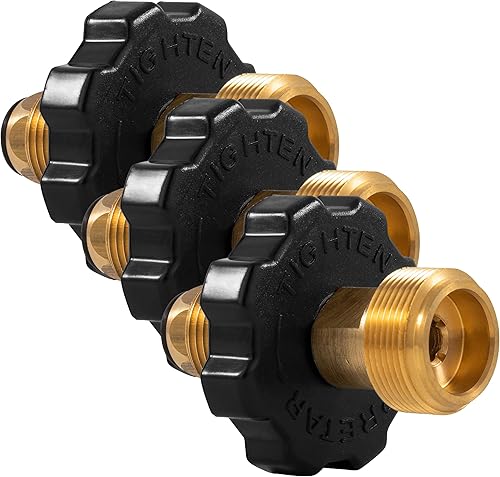 Miniatura 6 de Camco 59943 Adaptador de cilindro de propano. Con nariz suave Pol de 1 pulgadas. 20 cilindros roscados machos.