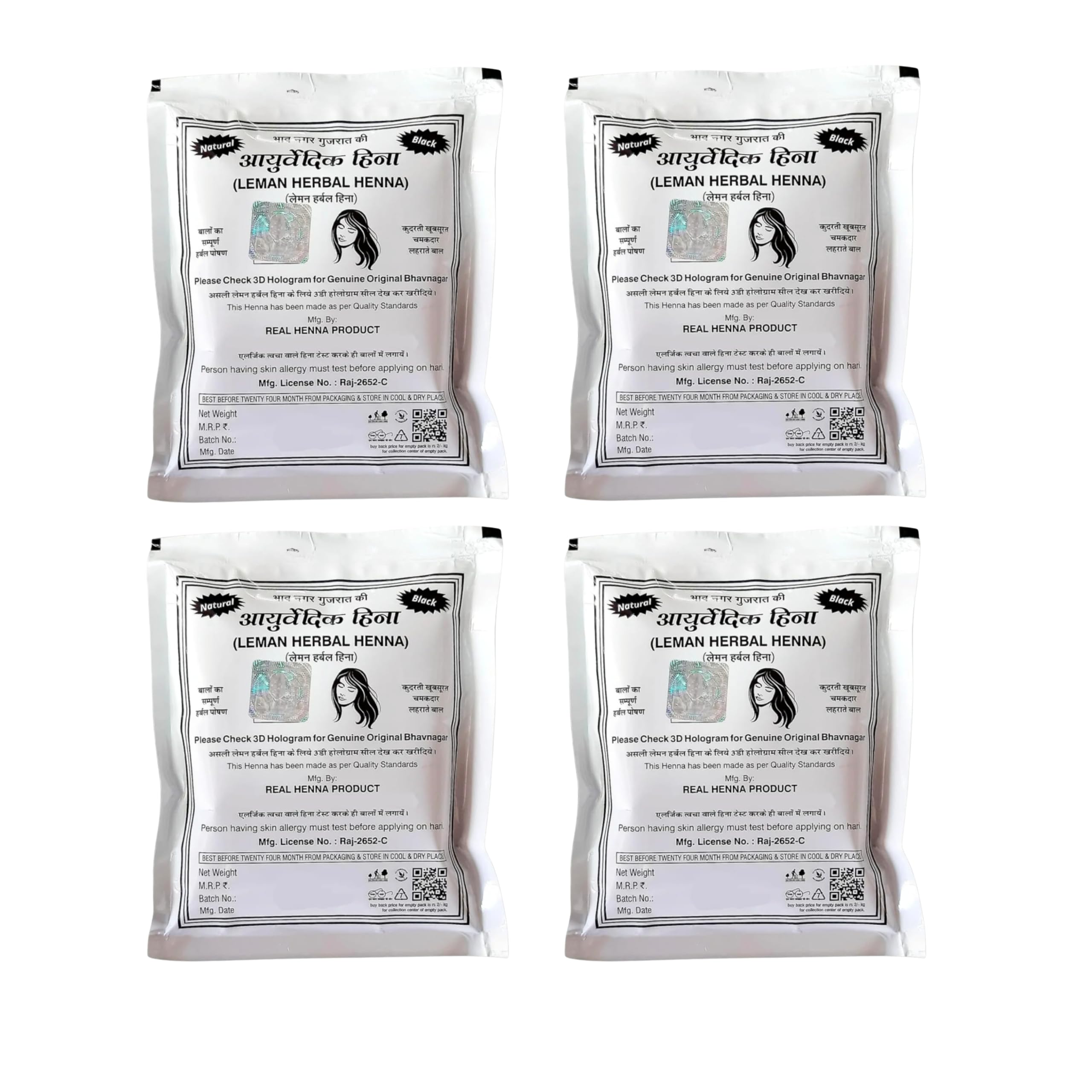 Ayurvedic Herbal Heenaa Powder for Black Hair Colour (40 g)| 100% Natural & Herbal Mehendi Powder | Chemical-Free Hair Color | Conditioning & Shine | For Men & Women (Pack of 4)-image-4