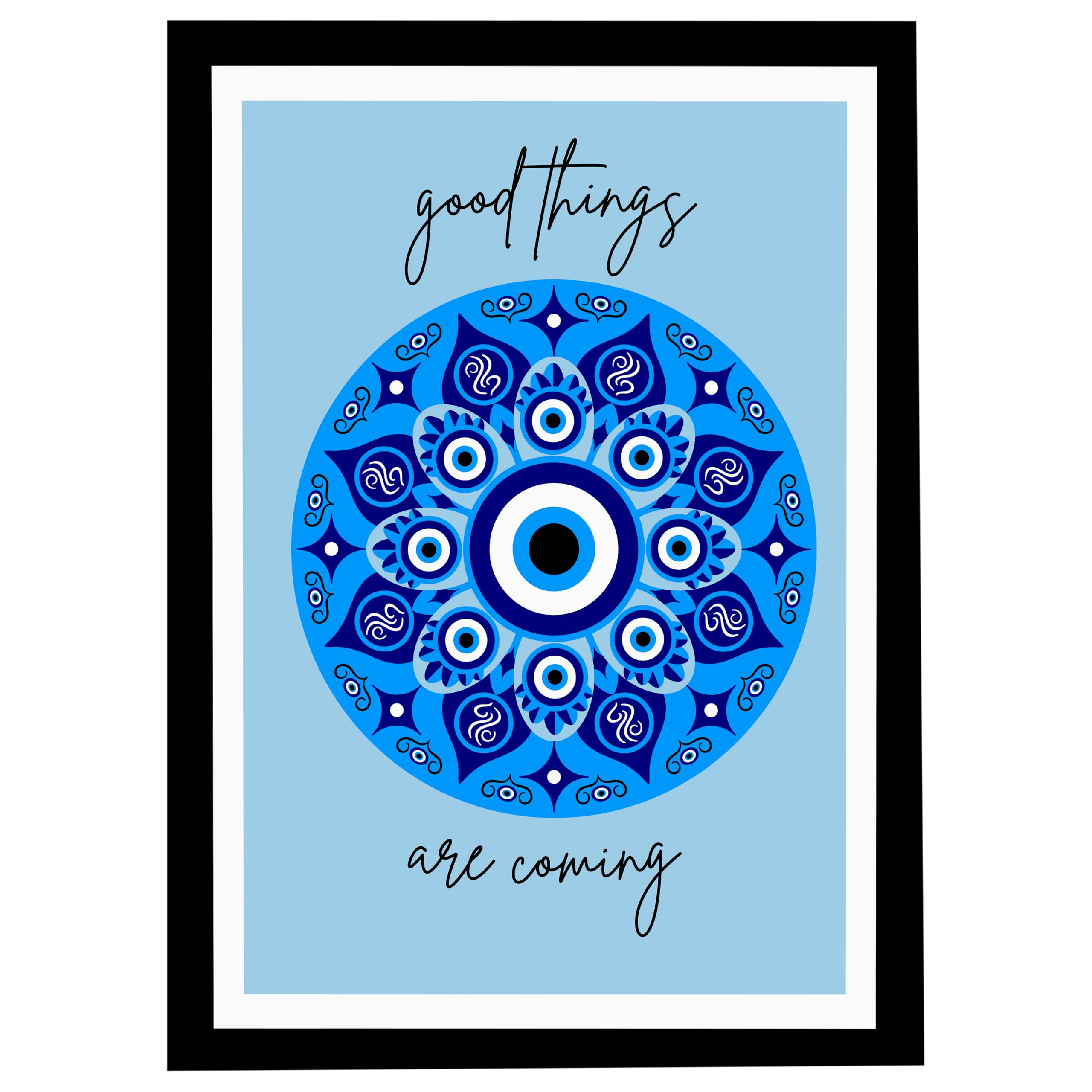 Single Wall Frame | 32 x 24 cm | Multiple Evil Eye Designs | Ready to Hang Wall Art & Gift for Home Decor (Design A)-picture-26
