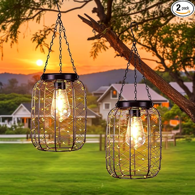Hanging Solar Lanterns Copper