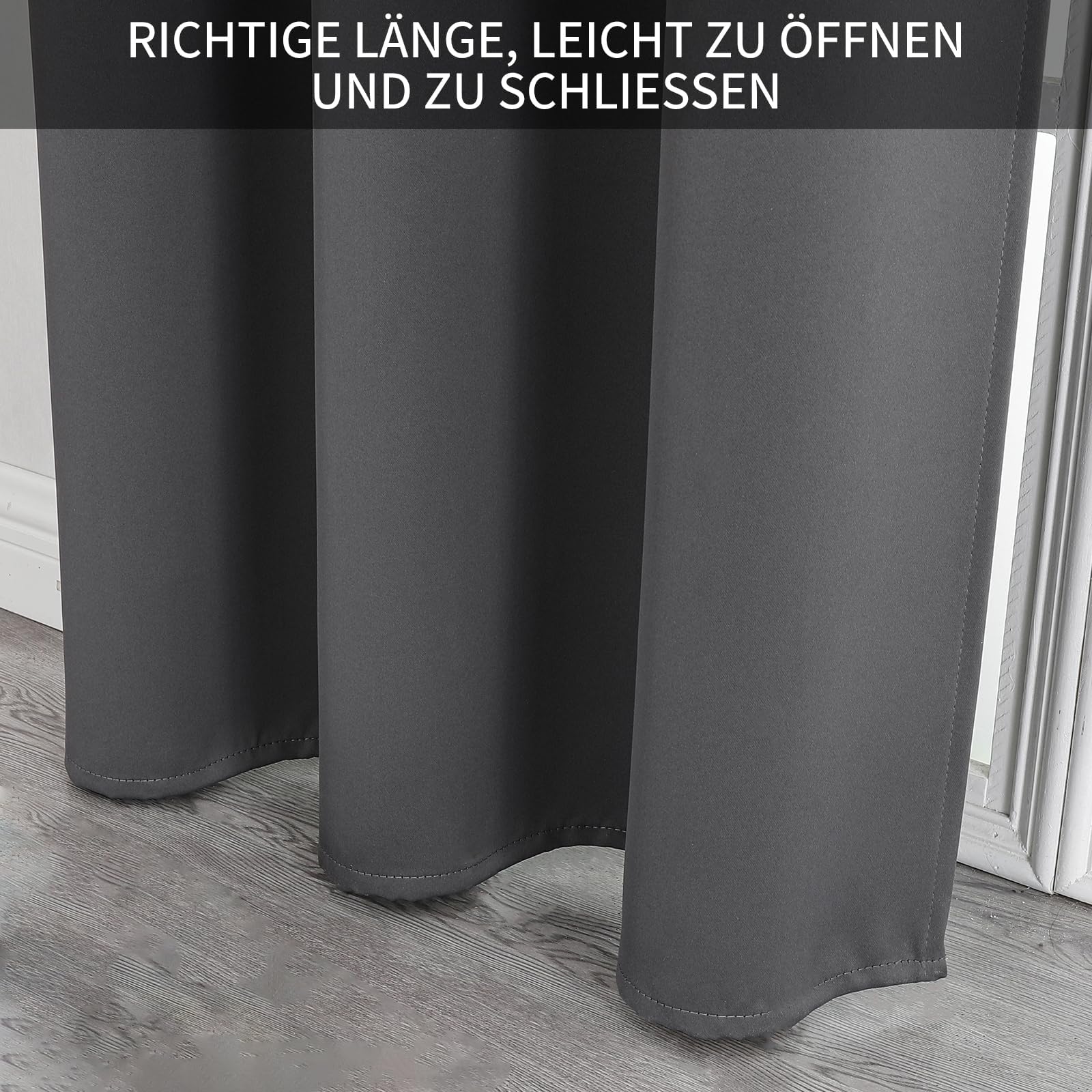 Joydeco Blickdichte Vorhänge - Verdunklungsvorhang Mit Leinenoptik, 100% Lichtschutz Für Tür & Fenster