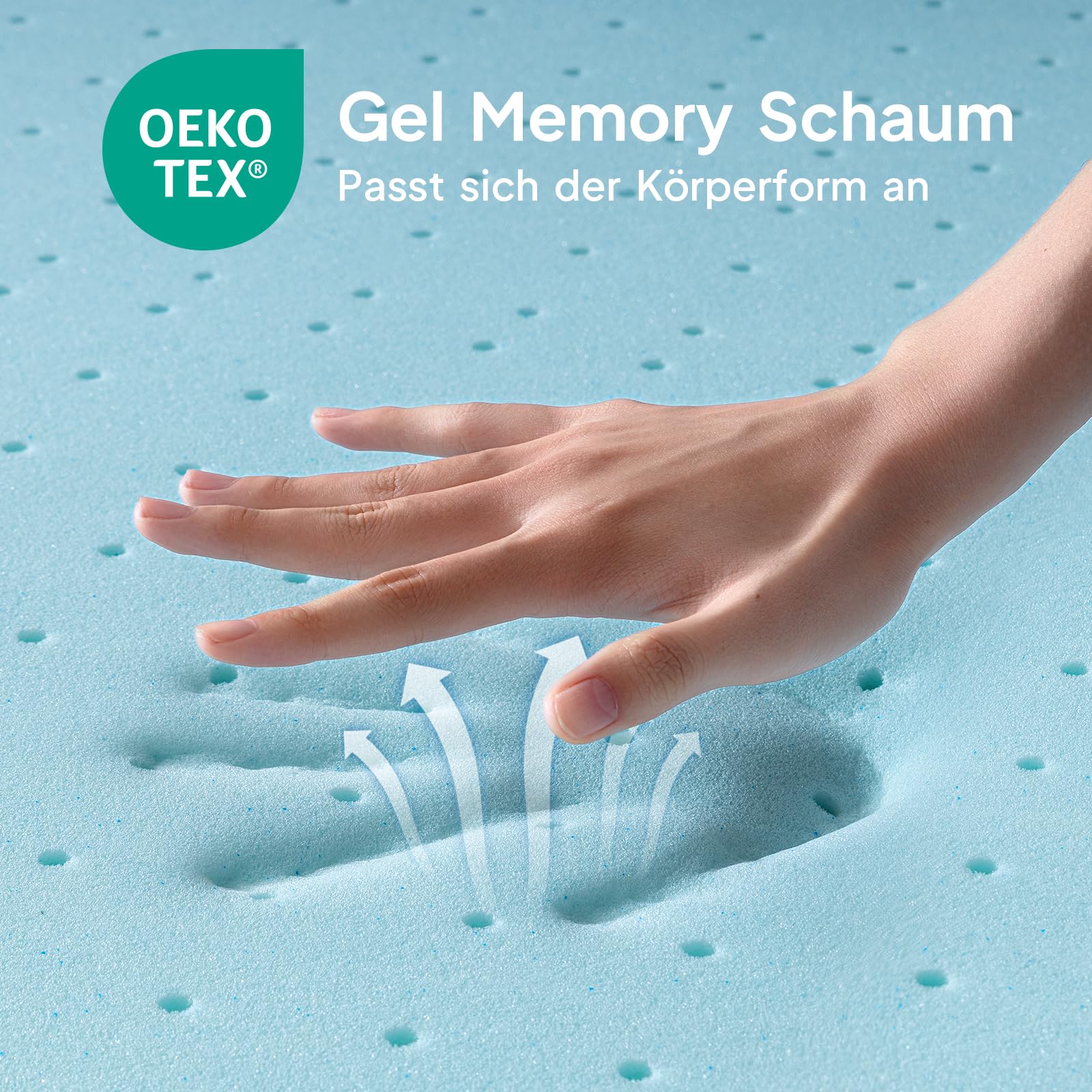 BedStory Topper 180x200cm, 10cm Höhe Matratzentopper aus Gel Memory Foam, H3&H4 atmungsaktiver Topper mit abnehmbarem Bezug für Mattress Boxspringbett Schlafsofa, Oeko-TEX Zertifiziert