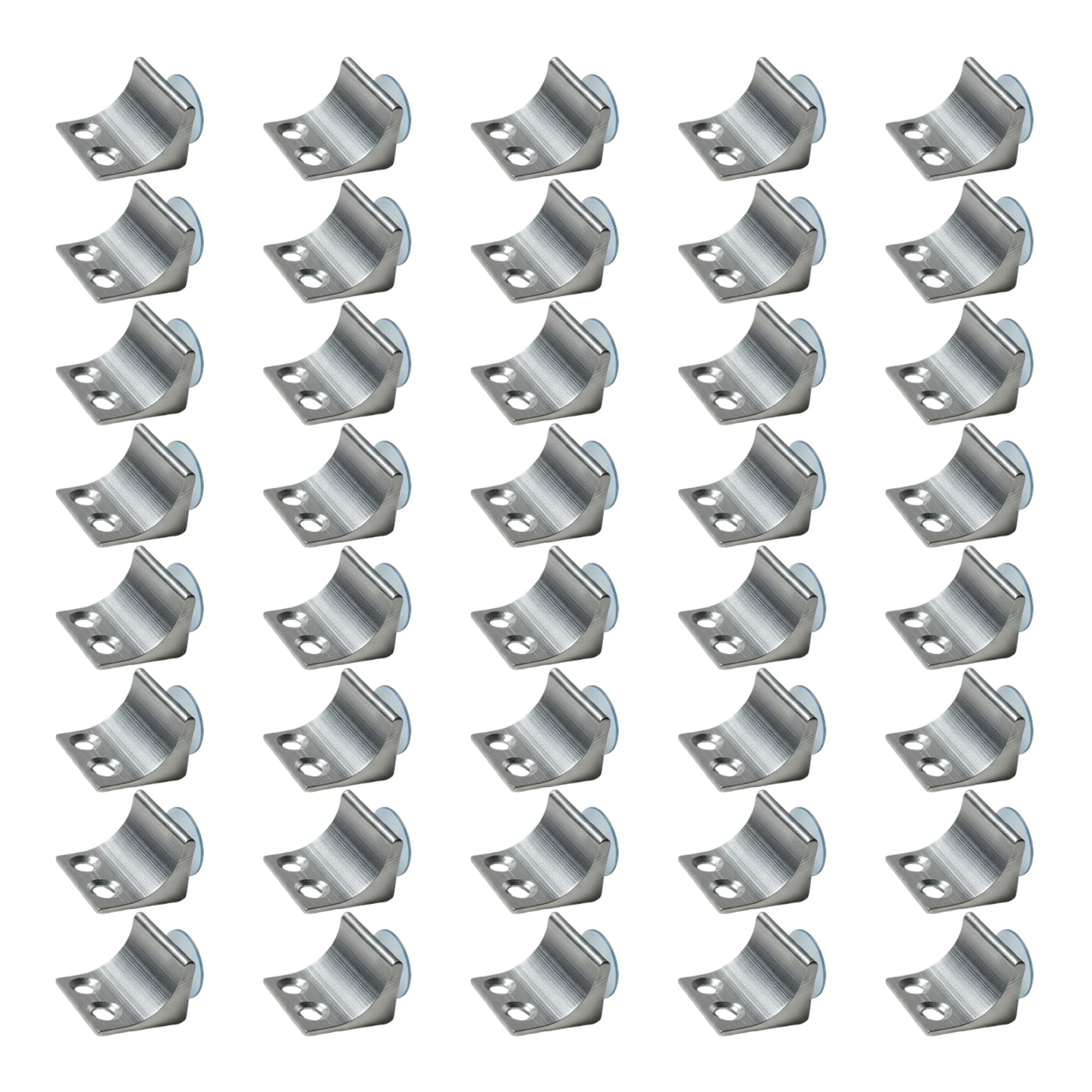 Atlantic Glass Shelf Right Angle Fixing Clip Bracket Aluminium with Suction Cup (Silver, Standard Size) -Pack of 40 Pieces-image-24