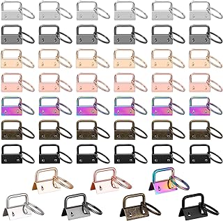 Key Fob Hardware, modacraft 42PCS 1 Inch 7 Colors Keychain Hardware Set Key Fob Hardware for Wristlet Keychain, Key Lanyard and Key Chain Making Hardware Supplies