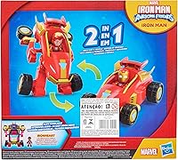 Vista 11 de Marvel Iron Man and his Awesome Friends 2-in-1 Mech Suit & Vehicle, Action Figure & Toy Vehicle Set, 3-Inch-Scale Super Hero Toys, Ages 3+