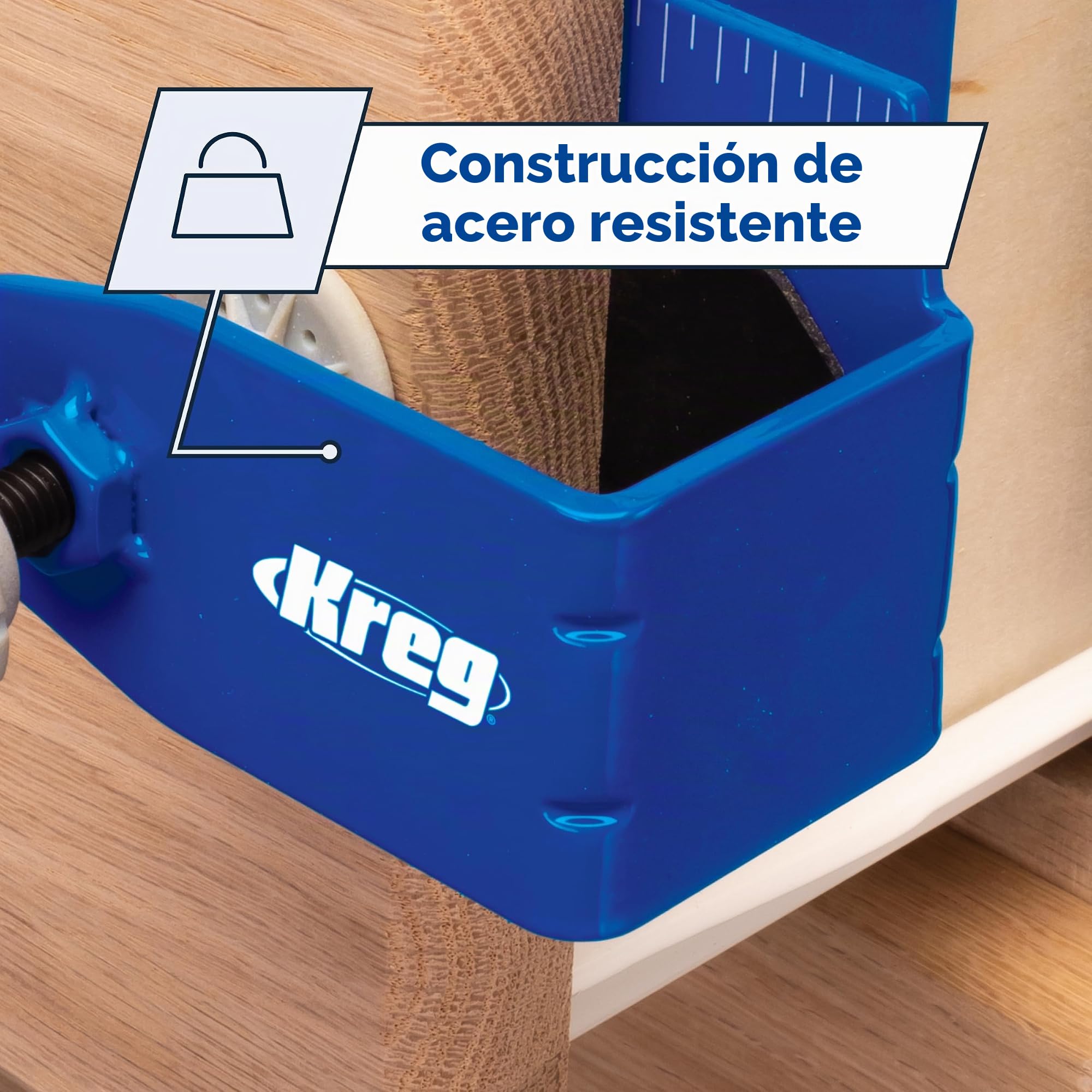 Abrazaderas de montaje de precisión Kreg para frentes de cajones - Robusta construcción de acero, Antideslizante, Fácil manejo