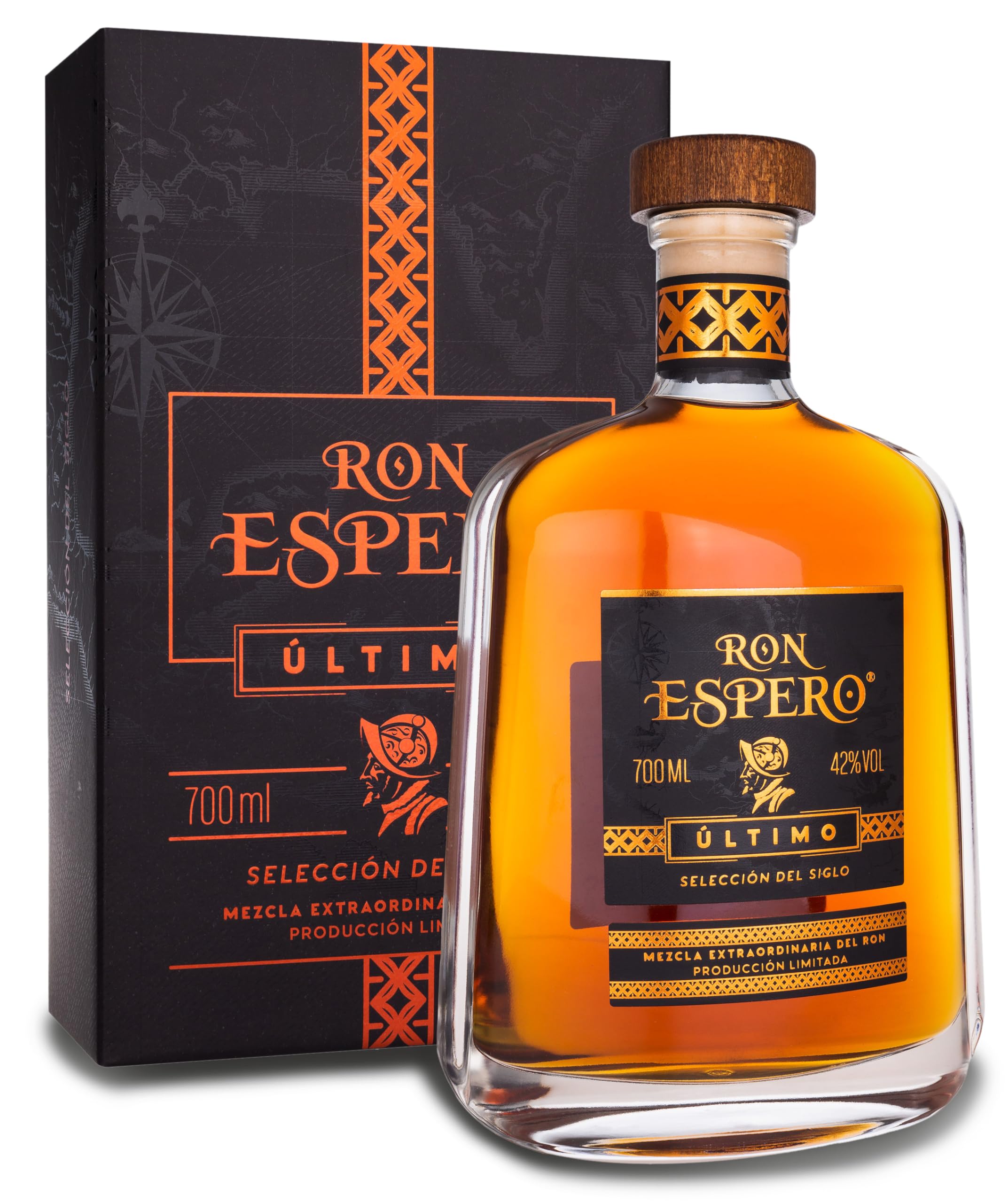 Espero Ultimo Rum I 700 ml Flasche I 42% Volume I Premium Blend aus Barbados I Geschenkbox