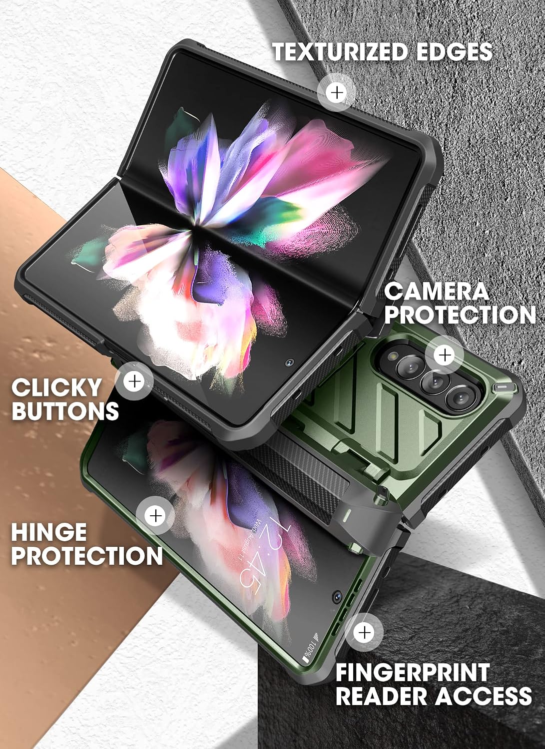 For SamsungGalaxy Z Fold 3, SUPCASE w/ S Pen Slot Case Screen