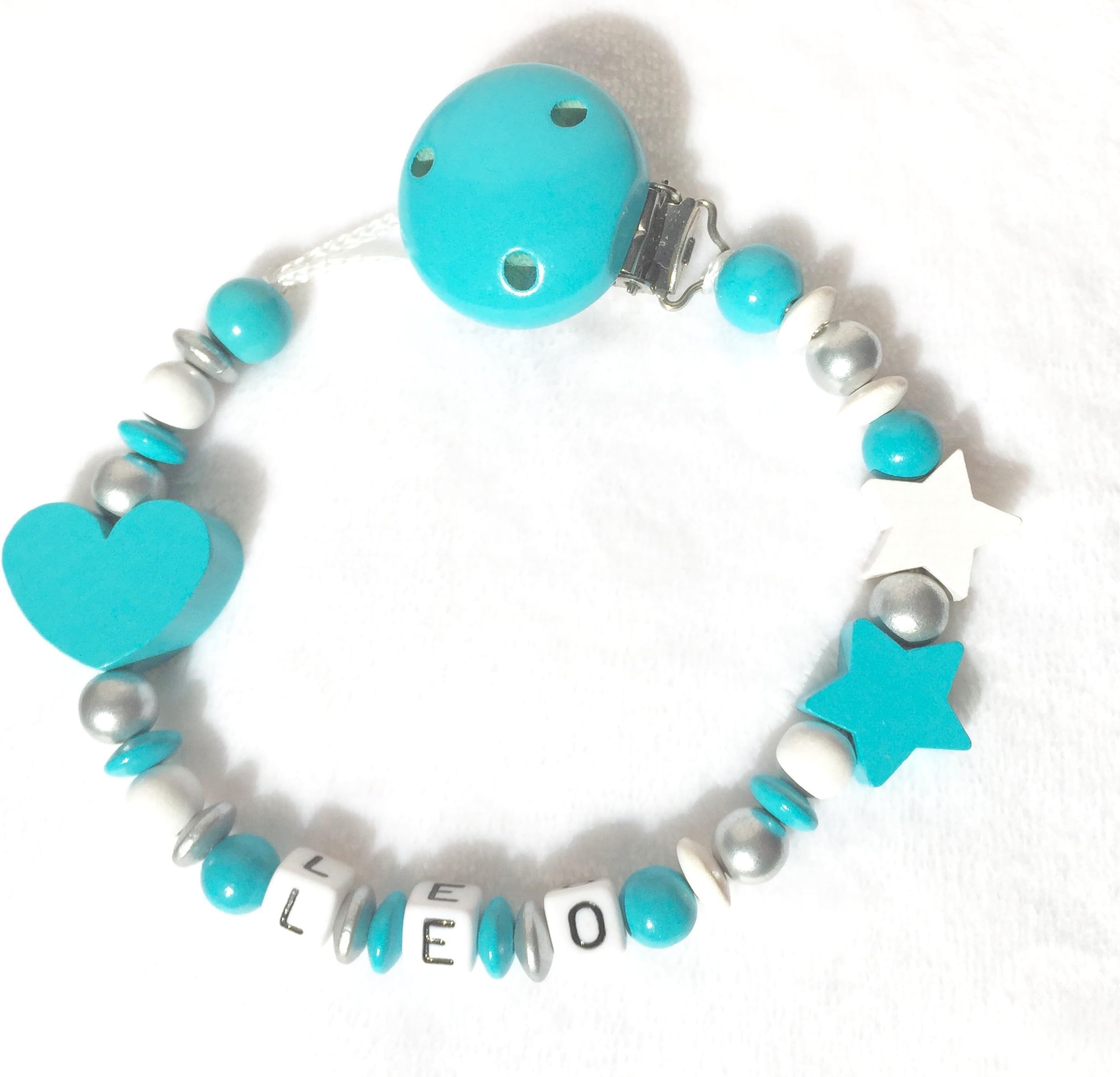 PACIFIER CLIP FOR BOYS WITH BABY'S NAME