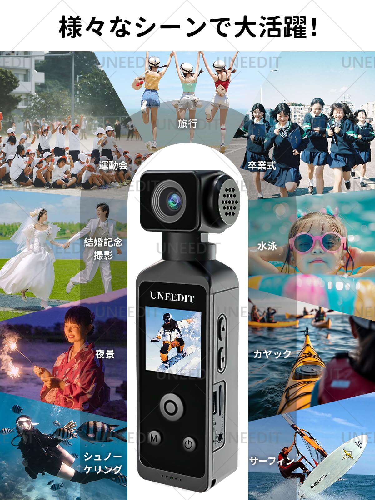 Amazon | 2025年新型 アクションカメラ 超小型 5K 30M防水 270度回転