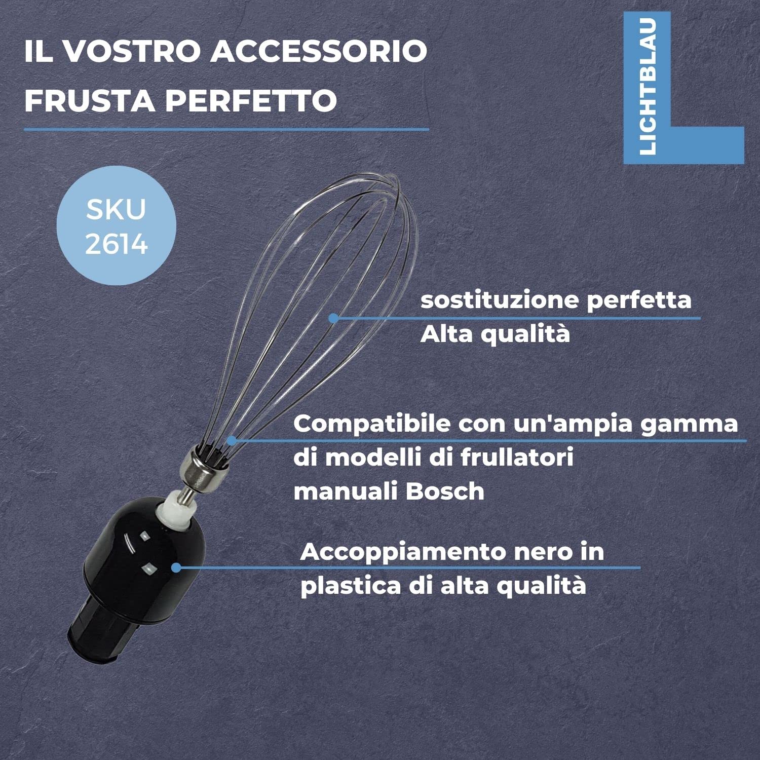 Frusta con innesto per frullatore a immersione Bosch, ad esempio: MSM6, MSM7, MQ6