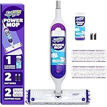 Swiffer PowerMop Multi-Surface Mop Kit for Floor Cleaning, Fresh Scent, Mopping Kit Includes PowerMop, 2 Mopping Pad Refills, 1 Floor Cleaning Solution with Fresh Scent and 2 Batteries