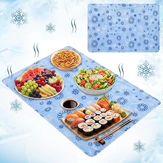 Reallnaive 2 Pcs Ice Mat, Light Blue, 24 x 35 Inches, Snowflake