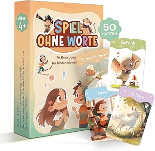 Hyggartn Pantomime für Kinder – Scharade Kartenspiel, Gesellschaftsspiel und Spieleklassiker für die ganze Familie, für Kinder von 4–10 Jahren, Geschenk für Mädchen und Jungen