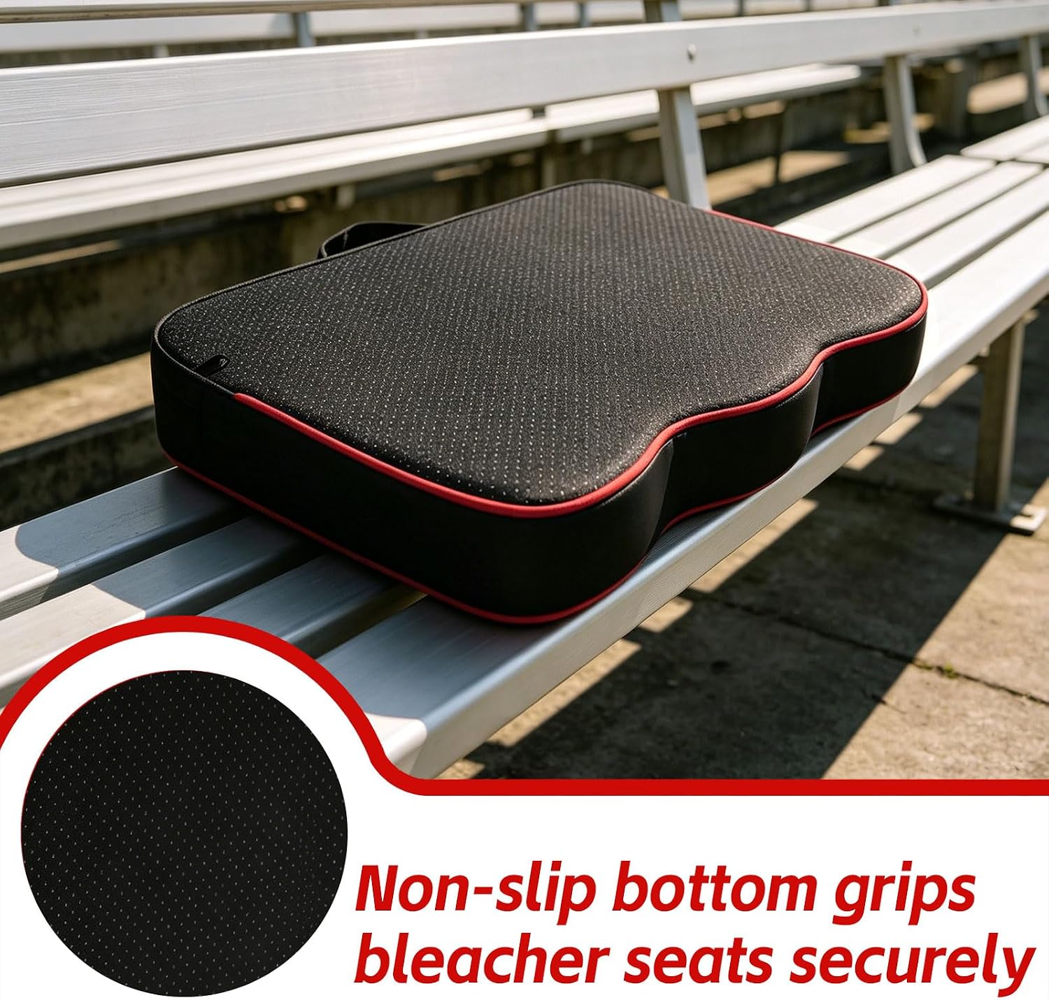 Bleacher Seat Cushion 2 Pack, Stadium Seat Cushion, 2.8" Thick High Density Foam | High Density Foam On-Slip and Handle Water-resistant cushion for sports, concerts, camping