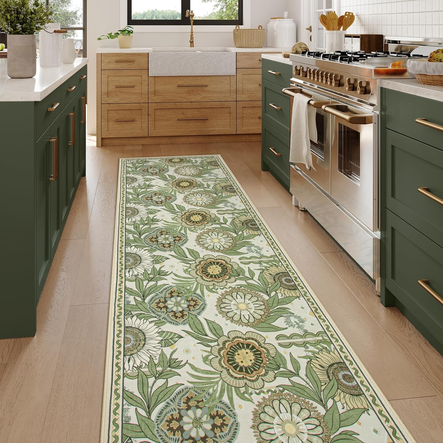 Lahome Floral Runners for Hallways, 2x8 Kitchen Runner Rugs