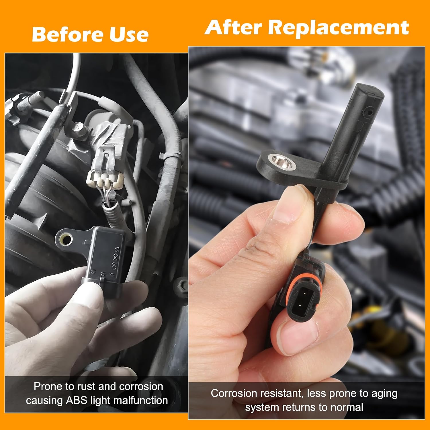4 Pcs ABS Wheel Speed Sensor Compatible with Chrysler 300-2005-2010 Dodge Magnum - 2005-2008 Dodge Challenger - 2008-2010, Replacement for 4779244AC, 4779247AA, Front and Rear
