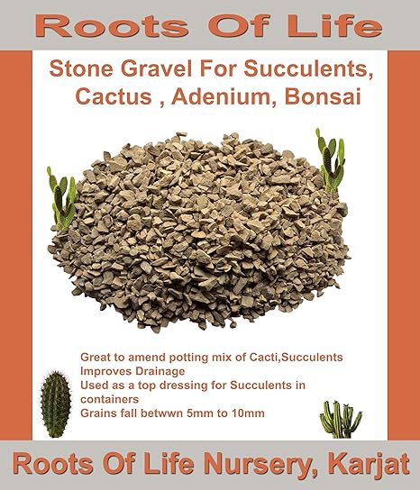 ROOTS OF LIFE Granite Gravel for Cactus Succulents, Adenium and Bonsai (900 Gms)