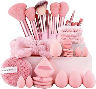 Juego de brochas de maquillaje, 33 esponjas r...