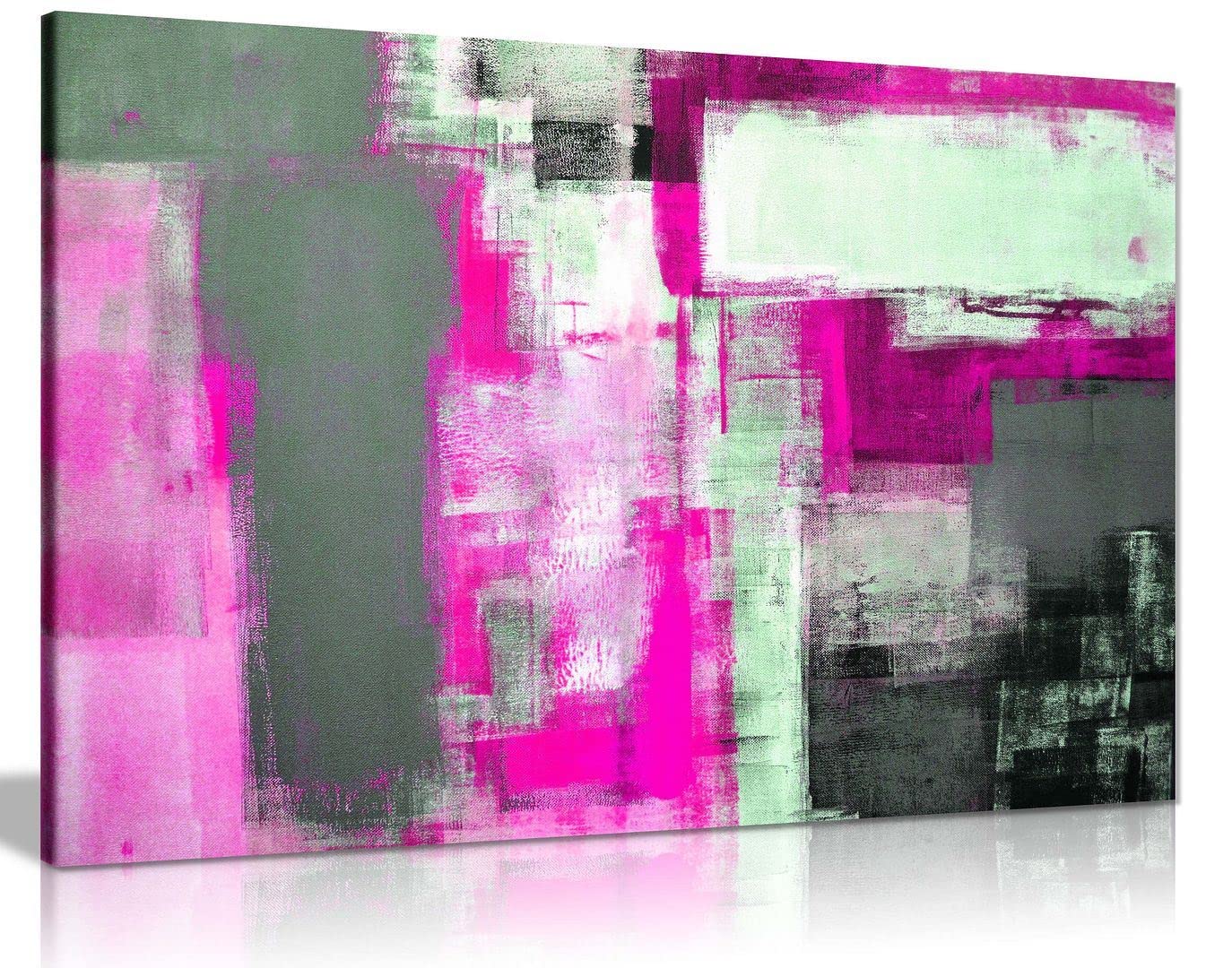 Office Art Grey And Pink Abstract Art Painting Canvas Wall Art Picture Print Home Decor 91x61cm (36x24in)