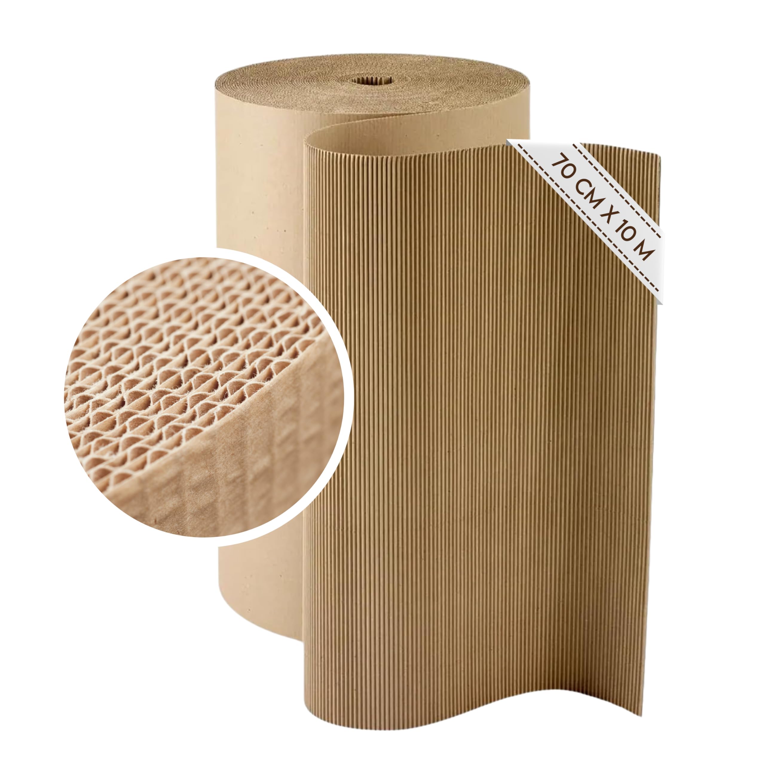 Espirito Rebelde Rollo de cartón ondulado 70 cm x 10 m – Embalaje de protección resistente, perfecto para envíos