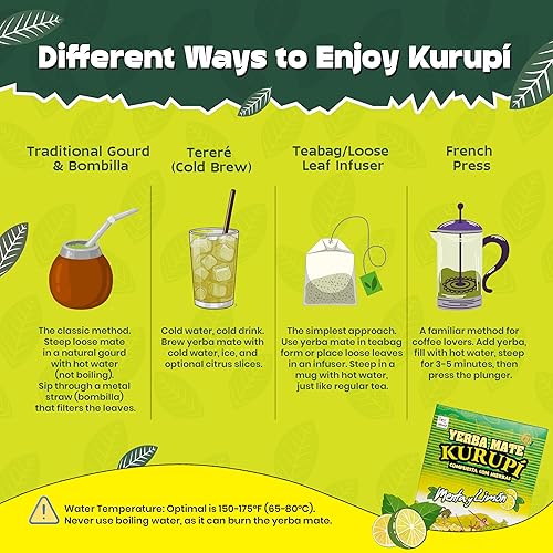 Miniatura 4 de Kurupi Mint Boldo Yerba Mate 500 g (1.1 lbs) Paquete de 4