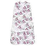 HALO 100% Cotton Sleepsack Swaddle, 3-Way Adjustable Wearable Blanket, TOG 1.5, Stems, Newborn, 0-3 Months