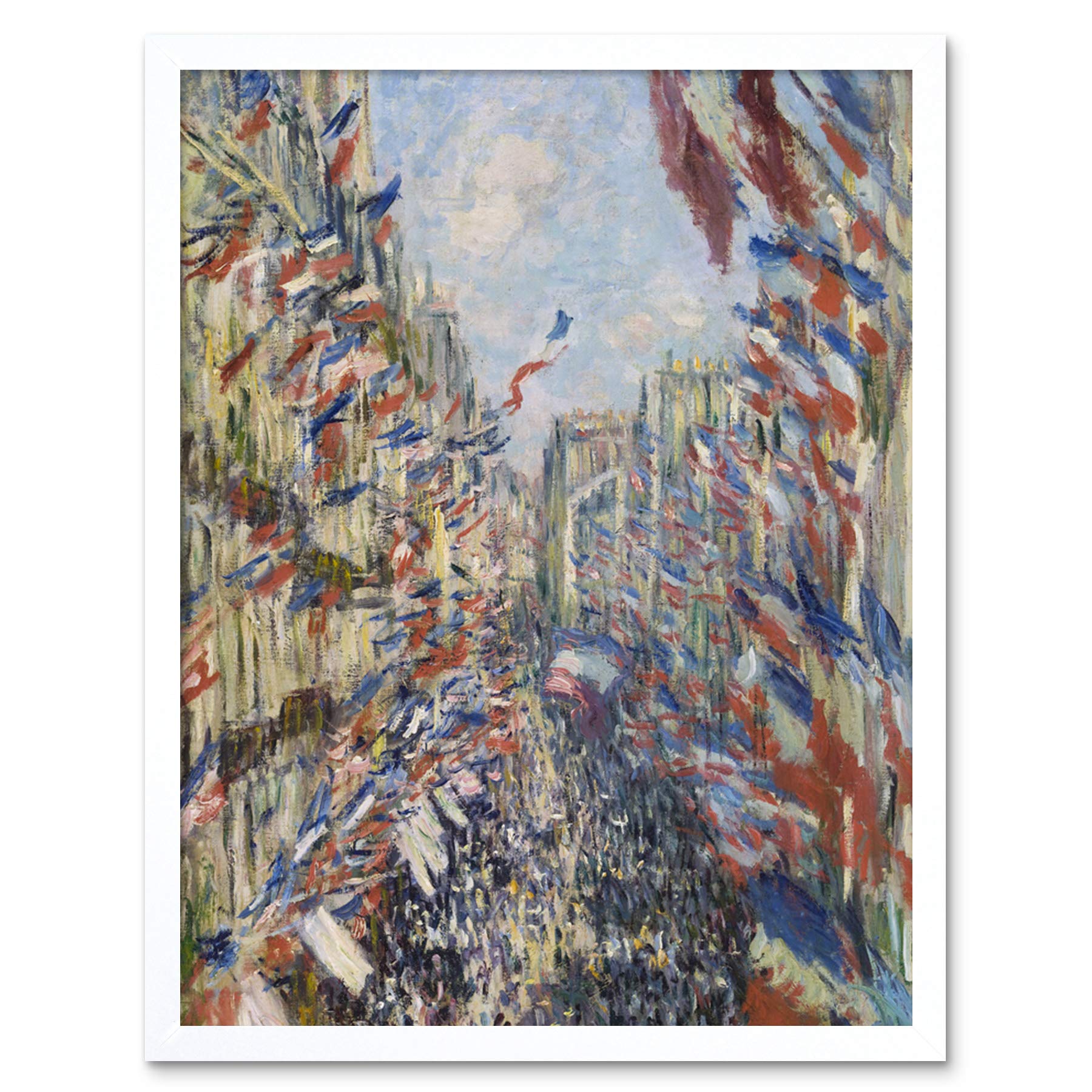 Claude Monet The Rue Montorgueil In Paris Art Print Framed Poster Wall Decor 12x16 inch