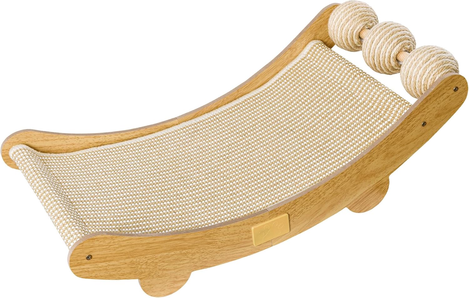 DWCN 3-in-1 Large Cat Scratcher Bed Hammock Lounge Scratching Post Scratch Pad with 3 Natural Sisal Balls - Furniture Protector Gift for Indoor Cats