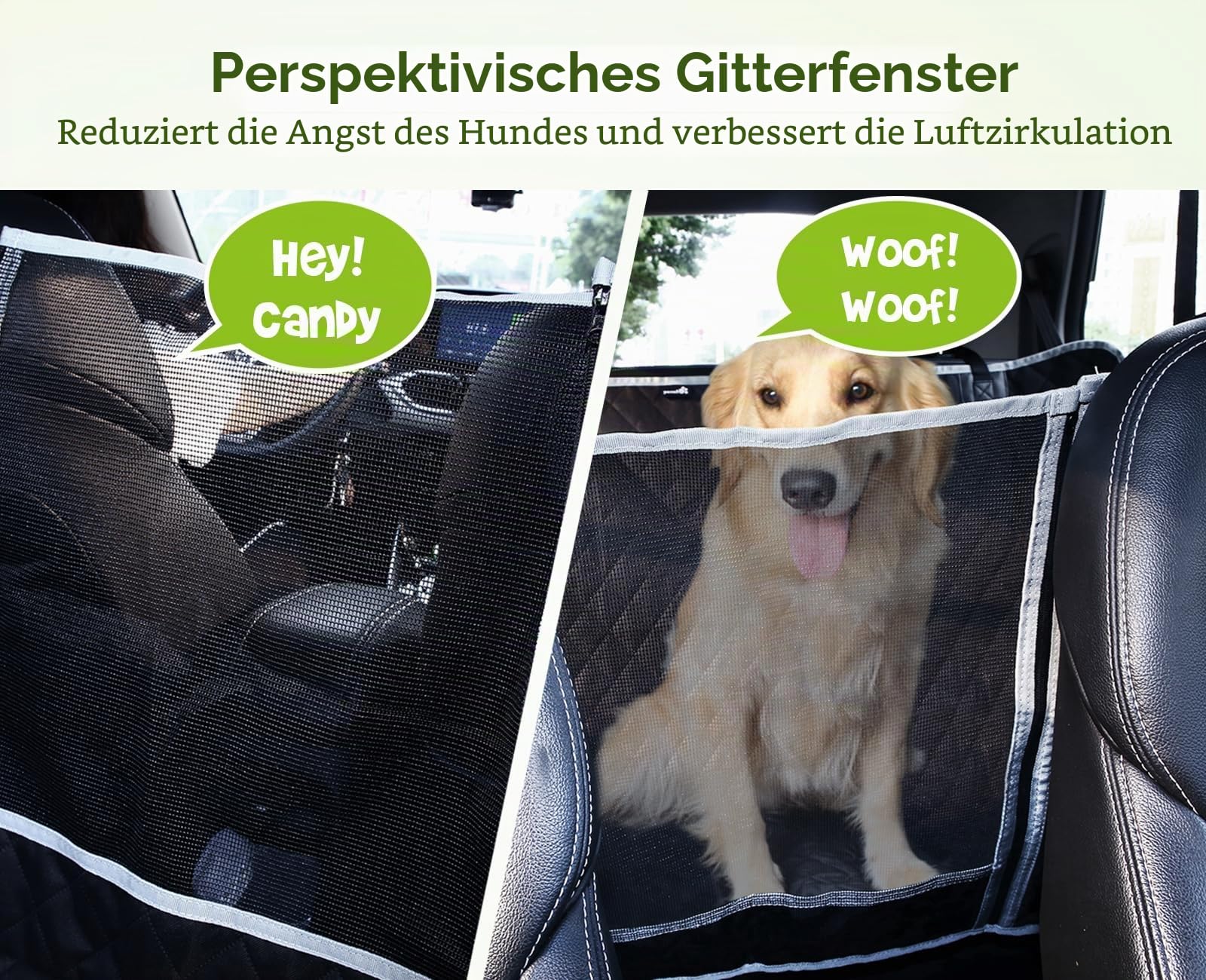 pecute Hundedecke Auto Rückbank 136 * 146 cm, Rücksitz mit Seitenschutz & Sichtfenster, Autositzbezug für Hunde, kofferraumschutz Hund, Kratzfeste & Wasserabweisende