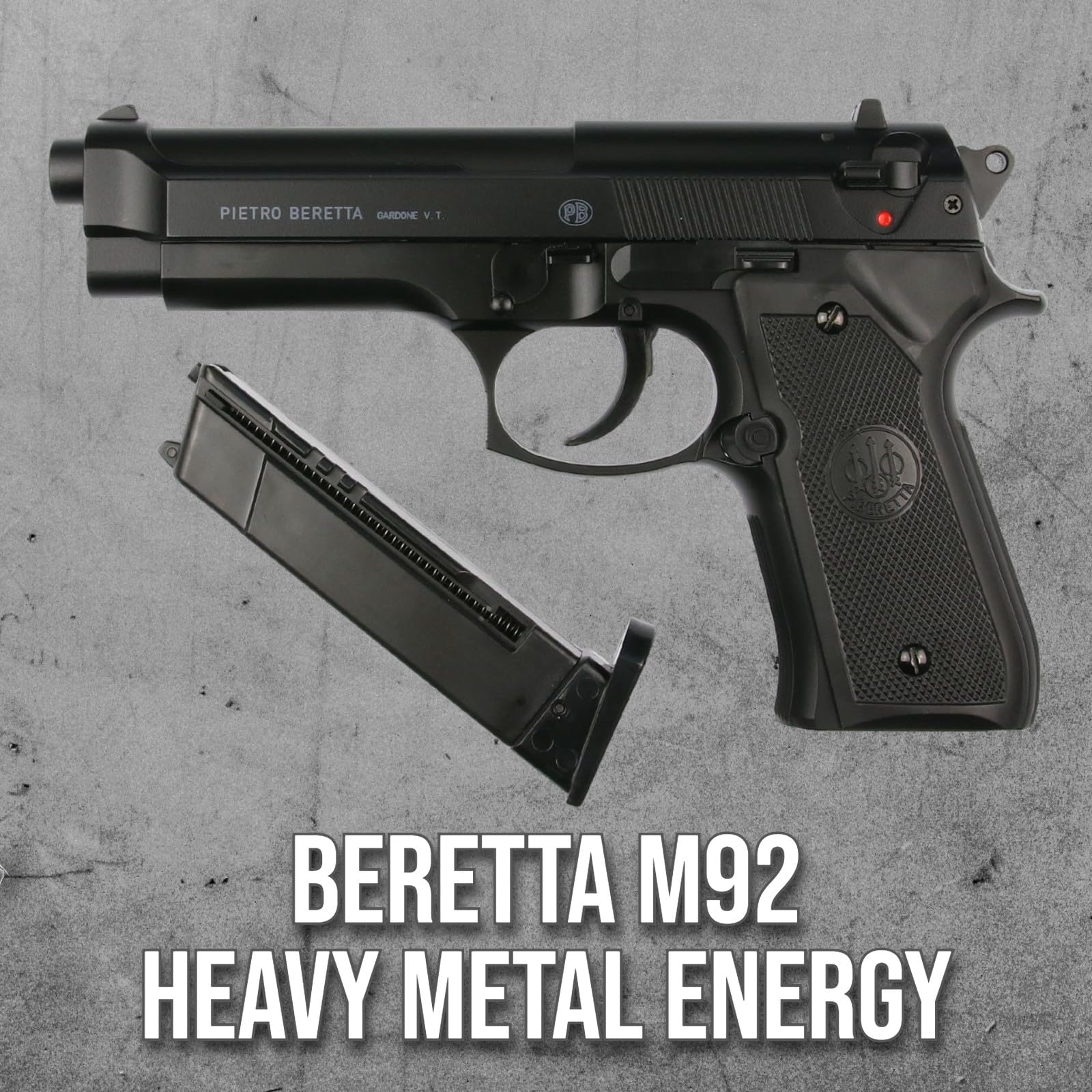 Set Beretta M92 FS HME Softair-Pistole 0,5 Joule Airsoft inkl. 500 Bio BB's & Magazin - Air Soft Waffe mit Metallschlitten