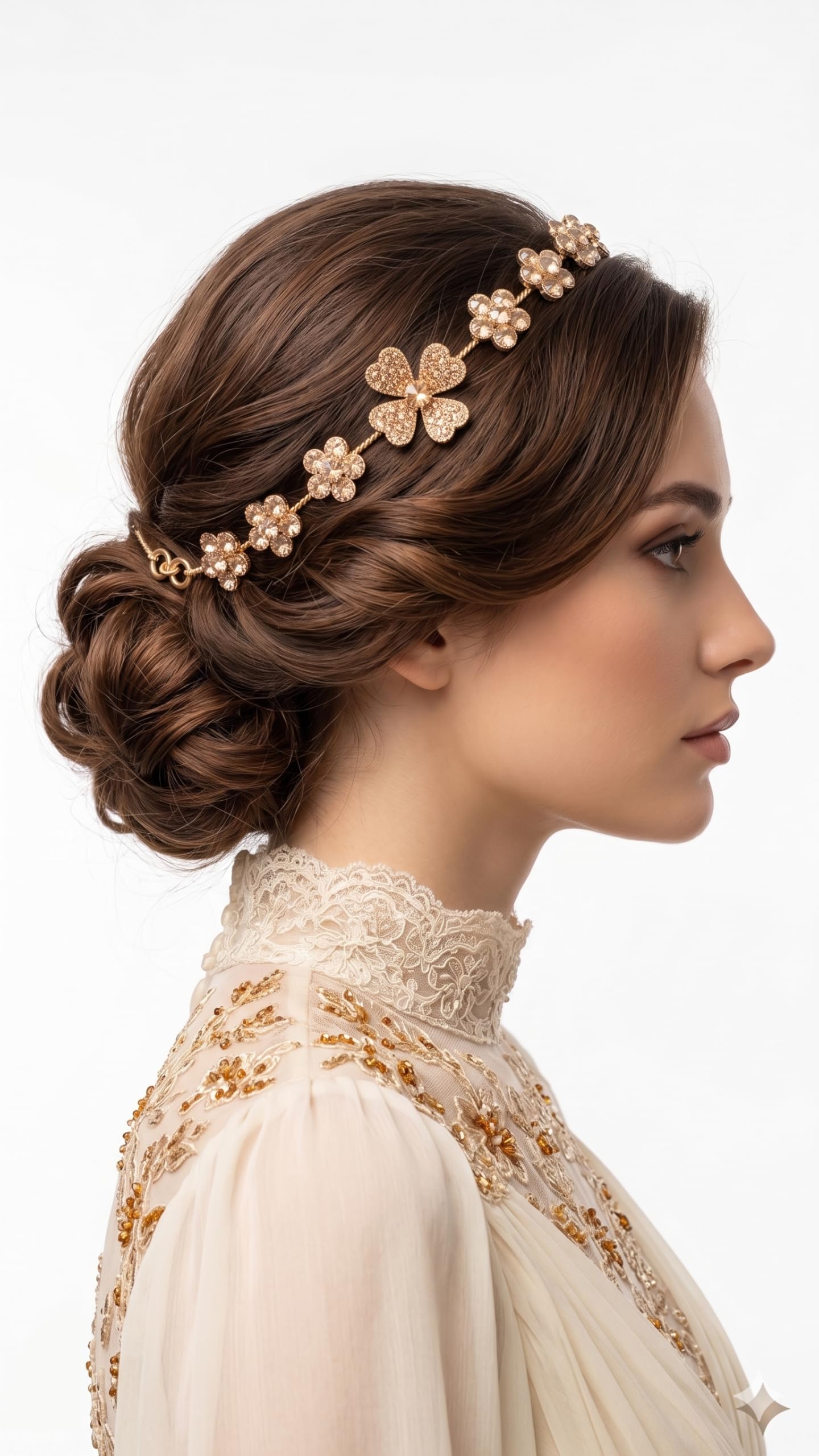 Floral Princess Headpiece Pearls Tiara First Communion Hair Band for Girls and Women Sweet Cute Bridal Wedding Headband for Flower Girls and Bridesmaid-image-45